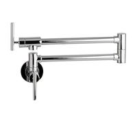 ISCBAFYX Grifo para llenado de ollas con un Solo Orificio frío de latón Macizo, Grifo de Cocina para Montaje en Pared con Cepillo Cromado, Funcionamiento Flexible Alba Black (B)