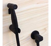 ISCBAFYX Grifo rociador de bidé de Acero Inoxidable 304 para Inodoro, montado en la Pared con Manguera portátil y Juego de válvulas Negro, Accesorio de baño musulmán