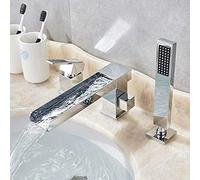 ISCBAFYX Grifos de baño Grifos de latón Grifo para Lavabo de baño frío y Caliente Grifo de baño Monomando Cromado 1 Orificio para Jardines, Cromo A (Cromo B)