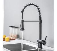 ISCBAFYX Grifos de Cocina con rociador extraíble, Grifo de Cocina de Agua fría y Caliente de un Solo Orificio de Acero Inoxidable con una Sola manija, Cepillado
