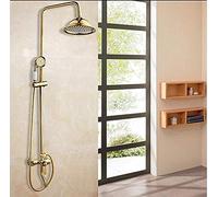 ISCBAFYX Juego de Ducha con Mango de cerámica, válvula de latón Macizo para baño, Grifo de Ducha Pulido, Cabezal de Ducha, Boquilla aireadora