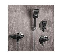 ISCBAFYX Juego de Ducha de baño de latón, Grifo de Ducha montado en la Pared, Grifo Mezclador de Agua para bañera, Agua fría y Caliente