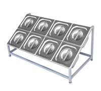 ISCBAFYX Juego de especieros, Almacenamiento de Acero Inoxidable para organización de Cocina, Salsas, ensaladas e Ingredientes Ideales - Rejilla