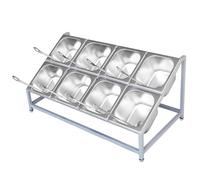 ISCBAFYX Juego de especieros, Almacenamiento de Acero Inoxidable para organización de Cocina, Salsas, ensaladas e Ingredientes Ideales - Rejilla