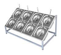 ISCBAFYX Juego de especieros con Rejilla, Almacenamiento de Acero Inoxidable para organización de Cocina, Salsas, ensaladas e Ingredientes Ideales