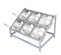 ISCBAFYX Juego de especieros con Rejilla, Almacenamiento de Acero Inoxidable para organización de Cocina, Salsas, ensaladas e Ingredientes Ideales