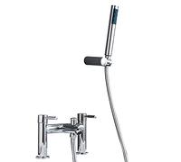 ISCBAFYX Juego de Grifo de bañera de Cobre, Grifo de Ducha con manijas Dobles, Mezclador de Agua Caliente y fría, bañera con Cabezal de Ducha y Estilo