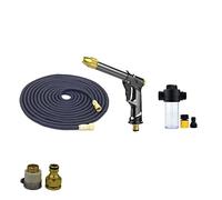 ISCBAFYX Juego de manguera de jardín con inyector de agua expandible, rociador mágico de pistola de lavado de autos de riego a alta presión ampliamente utilizado (juego de mangueras negras, 50 pies-13