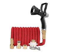 ISCBAFYX Juego de Manguera de jardín telescópica, Tubo mágico de plástico de Alta presión para Lavado de Autos, Pistola de Agua para Bomberos, Suministros de riego, 3 Veces ampliamente