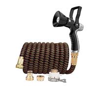 ISCBAFYX Juego de Manguera de jardín telescópica, Tubo mágico de plástico para Lavado de Autos de Alta presión, Pistola de Agua para Bomberos, Suministros de riego, 3 Veces ampliamente