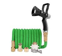 ISCBAFYX Juego de Manguera de jardín telescópica, Tubo mágico de plástico para Lavado de Autos de Alta presión, Pistola de Agua para Bomberos, Suministros de riego, 3 Veces ampliamente