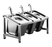 ISCBAFYX Juego de Organizador de Especias de Acero Inoxidable, 5 Soportes para Mermelada para encimera de Cocina, cafetería, Almacenamiento de Bebidas, Elementos Esenciales de Cocina