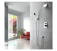 ISCBAFYX Kits de Ducha, Juego de Grifo de Ducha en Cascada con rociador Manual, Acabado Cromado, grifos mezcladores de Ducha para Montaje en Pared, Juego de Ducha con Mango para bañera y baño