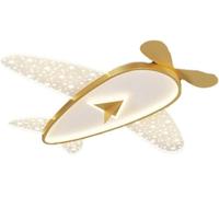 ISCBAFYX Lámpara de Techo Lámpara Colgante 43W Habitación Fmount Star Plane Minimalista Niño Niña Dibujos Animados Creativos Lindo Dormitorio Escuela Comedor/Oro/