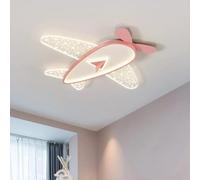 ISCBAFYX Lámpara de Techo Lámpara Colgante 43W Habitación Fmount Star Plane Minimalista Niño Niña Dibujos Animados Creativos Lindo Dormitorio Escuela Comedor/Rosa/Cálido
