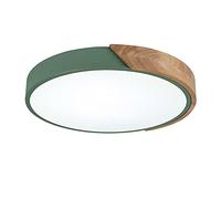 ISCBAFYX Lámpara de Techo LED Redonda, lámpara de Madera, iluminación empotrada para habitación, salón, Dormitorio, Pasillo, Verde+atenuación continua-40 cm 27 W