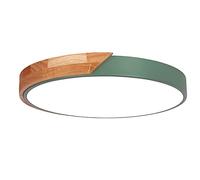 ISCBAFYX Lámpara de Techo Redonda de Madera, lámpara LED de Montaje Empotrado, para Dormitorio, Cocina, Pasillo, atenuación de Tres Colores, Accesorios de iluminación creativos y pasillos