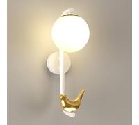 ISCBAFYX Lámparas de Pared Apliques Aplique de Pared Lámpara de Pared de tocador de baño LED, lámpara de Pared de Metal con Pantalla de Vidrio de Globo de 5 W, lámparas de Pared de Vidrio para Sala