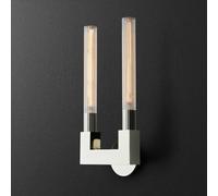 ISCBAFYX Lámparas de Pared Apliques Barra de luz de Pared Lineal de Mediados de Siglo de 2 Luces para Dormitorio Lámpara de Pared de tocador de baño de Vidrio de Tubo Largo Dorado sobre Espejo Granja
