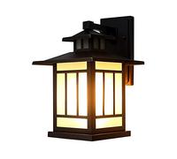 ISCBAFYX Lámparas de Pared Apliques Country Square Exterior Retro Aluminio Marco Negro Antióxido Estilo japonés Linterna de Vidrio Esmerilado Lámpara de Pared Industrial