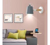 ISCBAFYX Lámparas de Pared Apliques de Ajuste Apliques de Pared de Hierro Forjado Apliques de Pared Dormitorio Mesita de Noche Lámpara de Pared de Madera Maciza Pasillo Escalera Luces de Pared