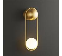 ISCBAFYX Lámparas de pared Apliques Iluminación posterior a la pared Luz G9 Lámparas de pared de cobre de lujo Lámpara de pared de orbe de vidrio Aplique de pared para dormitorio Lámpara de pared para