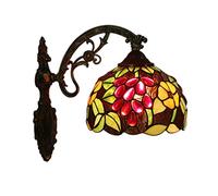 ISCBAFYX Lámparas de Pared Apliques Vintage Vidrieras Uvas Lámparas de Pared Escaleras Pasillo Balcón Baño Espejo Luz Mesita de Noche Aplique de Pared