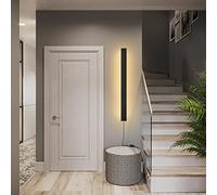 ISCBAFYX Lámparas de Pared, Luces de Pared largas Lámpara de Pared LED para Interiores y Aplique de Pared Downlighter Downlighter Wall Living Stair 2700K-6500K,Negro,100CM 60W