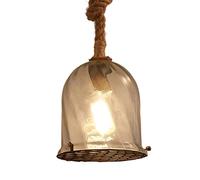 ISCBAFYX Linterna Vidrio Tradicional E27 Vintage Campo Rope Lámpara Colgante Patrimonio Retro Industrial Iron Net Café Bar Ropa Decorativa Luz de Techo Accesorios
