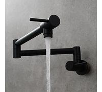 ISCBAFYX Llenador de ollas Cocina Plegable giratoria de Cobre en la Pared Fregadero frío Individual manijas Dobles Grifo de 1 Orificio con Brazos oscilantes de Doble articulación, B (C)