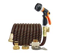 ISCBAFYX Manguera de Agua de jardín Conector de Metal Doble expandible de Alta presión Carrete de PVC Tubos mágicos para riego agrícola Lavado de Autos Ampliamente Utilizado(BlackOrange-01,100FT-30M)
