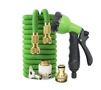ISCBAFYX Manguera de jardín Conexión de Cobre expandible de Agua mágica para Pistola ampliamente Utilizada (Verde, 50 pies-15 m)