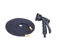ISCBAFYX Manguera de riego expandible para jardín, Agua para Lavado de Autos, Herramientas de riego de tubería mágica Flexible, envío Directo ampliamente Utilizado (Negro con Pistola, 50 pies)