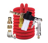 ISCBAFYX Manguera mágica doméstica Flexible y Extensible, Manguera de jardín de plástico de Alta presión, con Pistola rociadora de Espuma para riego. Ampliamente Utilizado (F03,1/2"_50FT)