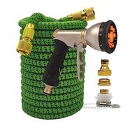 ISCBAFYX Manguera mágica elástica para hogar y jardín, Alta presión para Lavado de Autos, Juego de Pistola de riego agrícola, Accesorios, 25-100 pies Compacto y portátil (Verde Negro con Pistola,