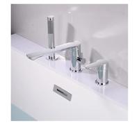 ISCBAFYX Mezclador de bañera con Cabezal de Ducha y Ducha de Mano, Grifo de Doble función, Juego de instalación en encimera (Cromado)