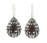 ISCBAFYX Pendiente de Diamante de rubí Natural sólido para Mujer, Pendientes de Pera con Forma de Gota de Agua, Piedra Preciosa de topacio Rojo Tallada, Granate