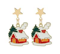 ISCBAFYX Pendientes Árbol De Navidad De Papá Noel Muñeco De Nieve Pendientes De Estrella para Mujer Una Variedad De Colores para Elegir Uso Diario Regalos Creativos Paquete De Pendientes