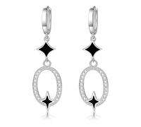 ISCBAFYX Pendientes Colgantes de Cristal Redondos de Estrella para joyería de Mujer