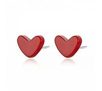 ISCBAFYX Pendientes de botón Pendientes de botón de Plata de Ley 925 antialérgicos con Piedra roja y Turquesa, joyería para Mujer