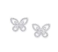 ISCBAFYX Pendientes de Mariposa con Piedra Natal de moissanita, joyería 100% creada