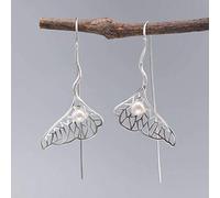 ISCBAFYX Pendientes para niñas, Pendientes con Forma de Gota para Mujer S925, Pendientes Huecos con Forma de Cola de pez y Perlas, Temperamento Retro Que Combinan con Todos los Pendientes, Pendientes