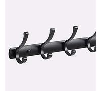 ISCBAFYX Perchero de Pared de Alta Resistencia con 4/5/6/7/8 Ganchos Dobles Percha de Metal Industrial para baño Cocina Probador Armario Aluminio