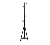 ISCBAFYX Perchero para Ropa de Piso Perchero de Entrada de Bambú Árbol con Estante Perchero de Madera Ganchos Percha para Piso para Dormitorio Sala de Estar/Negro/32 * 175 Cm