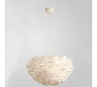 ISCBAFYX Plumas Naturales sin olores lámparas Ajustables niña Tejida a Mano enjambre de araña romántica de la Sala de Estar de la Sala del Juventud de la Sala del Pub Color: Cisne Blanco