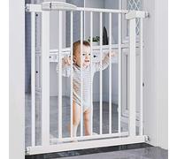 ISCBAFYX Puerta De Seguridad De Ajuste A Presión, Puerta De Metal De Seguridad Para Bebés Extra Alta, Valla De Puerta De Metal Extensible Para Y Perros Con Pedal Antipatadas, Puerta Abierta/Permanente