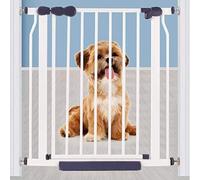 ISCBAFYX Puerta de Seguridad para Bebés, Puerta y Puerta de Escalera para Perros y Mascotas, Puerta de Seguridad de Metal con Ajuste a Presión, Extensible con Extensiones Separadas, Puerta