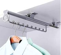 ISCBAFYX Riel de Armario de Aluminio extraíble de Alta Resistencia Percha Deslizante Que Ahorra Espacio para Abrigos Chaquetas y Jeans Capacidad de Carga de 25 kg 13,8 Pulgadas para una solución de