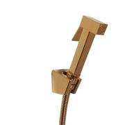 ISCBAFYX Rociador de bidé de Mano, Kit de Inodoro de Ducha, Cabezal de Ducha Cuadrado de latón Dorado Brillante, Juego de válvula de Cobre, Grifo de Chorro GD12 (Juego A)