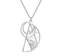 ISCBAFYX Síntesis de Acero Geométrico Arte Línea Resumen Diseño Collar Colgante para Mujeres Joyas de Moda